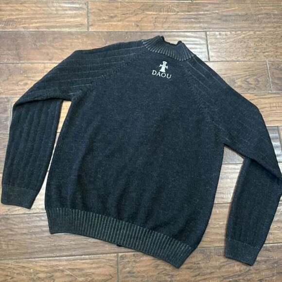 Straight Down High Quality Fraternity Black Full Zip Pullover - Picture 4 of 5